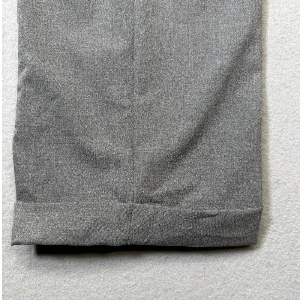 Michael Kors Men's Pleated Solid Classic Fit Pants Grey 35X32 $98